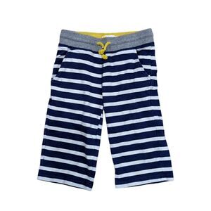 Mini Boden Jersey Baggies Sweat Shorts Blue White Striped Yellow Boys Size 7